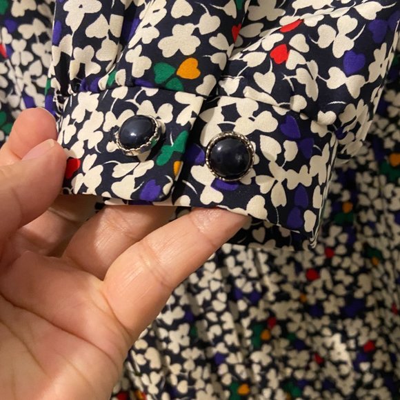 Vintage floral fit and flare maxi dress sz L - Picture 5 of 6